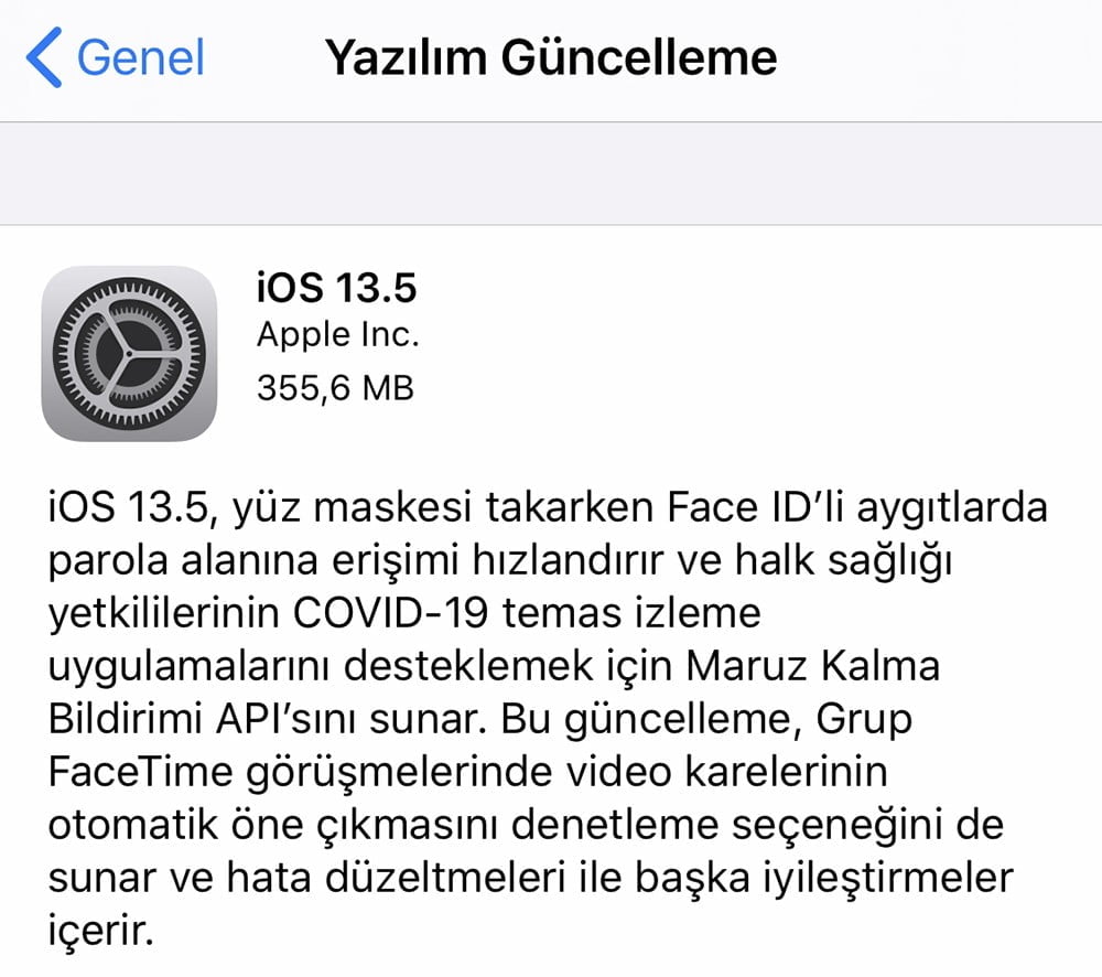 iOS 13.5 Güncellemesi Yayınlandı! İşte Yenilikler