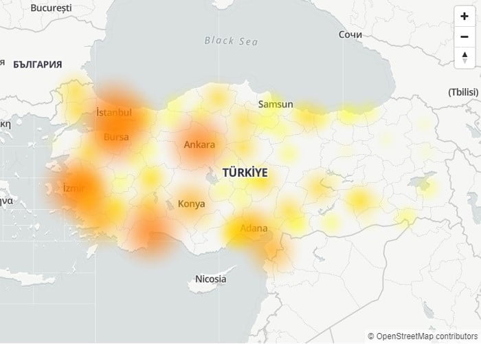 Türk Telekom Downdetector 15:57
